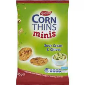 Real Com Thins Popped l50gm Sour cream