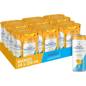 Mount Franklin Lightly Sparkling 250ml Glass Bottle Crown Seal Ctn/24