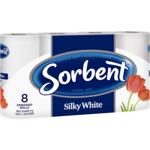 Sorbent White Toilet Tissue 8 pack